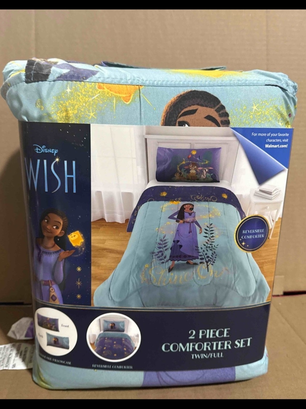 Disney Wish Light Blue and Purple Reversible Comforter Set